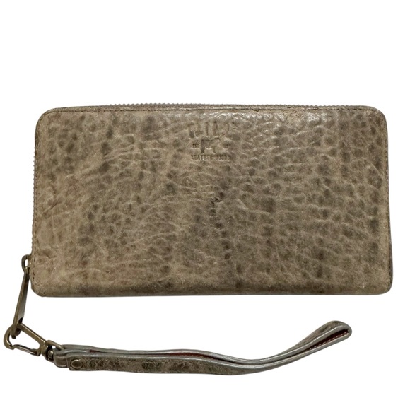 Will Leather Goods Zip Around Leather Clutch Wristlet - Picture 1 of 15